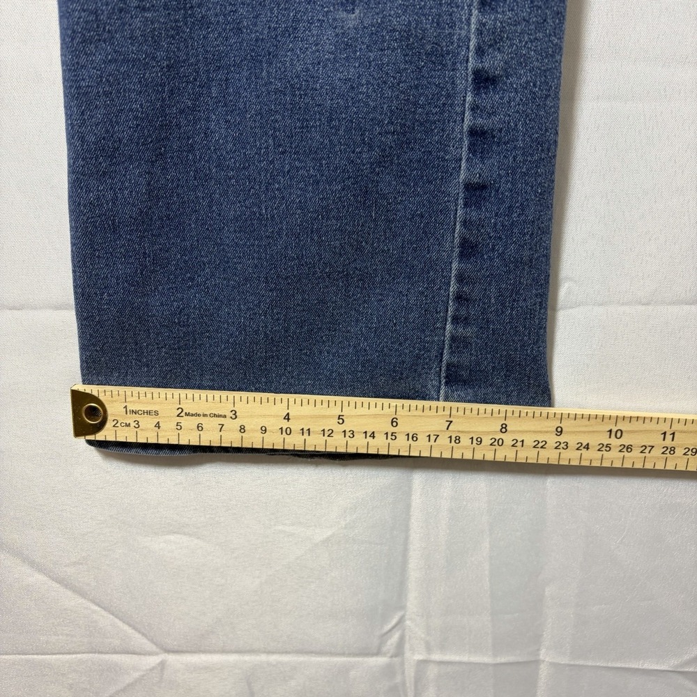 Flamingals Flared Jeans Womens Sz L (32x32) Mid Rise Side Seam Detail Stretch - Picture 10 of 14
